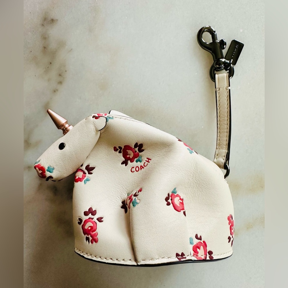 NWOT COACH Rare Unicorn Coin Pouch Purse Keychain bag